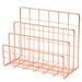 Trjgtas Bookshelf Office Desktop Rose Gold Metal Book Block Three Layer Desktop Magazine Shelf Book Holder