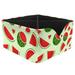 OWNTA Summer Fruit Watermelon Red Green Pattern Square Pencil Storage Case with 4 Compartments Removable Dividers Pen Holder and Pencil Holder