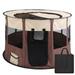 Foldable Dog Playpen iMounTEK Pet Playpen Tent with Carry Bag Waterproof Breathable Detachable Upper Cover for Dog Cat Rabbit Indoor Outdoor Brown L