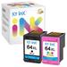 KT INK 64XL Black and Color Combo for HP 64 XL Ink Cartridge HP64 Envy Photo 7130 7132 7855 7155 7858 7164 6222 6230 7830 7864 Inspire 7255e 7955e 7900e Tango Printer (1 Black 1 Tri-Color) 2 Pack