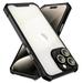 Decase Clear Phone Case For Apple iPhone 15 Hard Acrylic Soft TPU Bumper Shockproof Transparent Cover with Camera Lens Protector Protector Anti-Yellowing Ultra Slim Case Cover Black