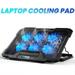 12-17.3 inch Laptop Cooling Pad Gaming Laptop Cooler Adjustable Height Laptop Fan Cooling Stand with 6 Quiet Cooling Fans for Notebook 2 USB Port & LCD Screen Black