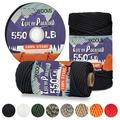 XKDOUS 550 Paracord 120ft Black Parachute Cord 100% Nylon 7 Strand Inner Core Type III Tactical Paracord Rope Outside Survival Gear for Bracelets Lanyards Handle Wraps Camping & Hiking