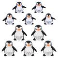 10Pcs Faux Resin Penguin Ornament Miniature Penguins Figures Dollhouse Ornament