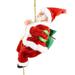 NUOLUX Musical Electric Santa Plush Doll Santa Climbing Bead String with Santa Claus Doll Christmas Gift