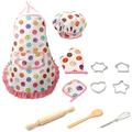 Hxoliqit 11pcs Kids Cooking And Baking Set Kitchen Costume Role Play Kits Apron Hat(Multi-color) Kitchenware Kitchen Gadgets Kitchen Tools