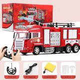 Clearance Toy 2023 Gifts 2WD RC Fire Truck Remote Control Car Kids Toy W/ Rechargeable Battery Firetruck for Kids