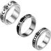 3Pcs Stainless Steel Fidget Spinner Ring for Women Men Wedding Band Rings Set Anxiety Stress Relieving