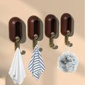 Augper Universal Wall Hanging Hook Wall Hanging Hanger Wood Bathroom Hook Pasted 0n The Door Cabinet Wardrobe Entrance (4 PC)