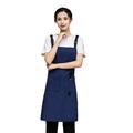 Canvas Cross Back Chef Cotton Aprons for Men Women with Large Pockets Waterproof Canvas Work Apron for Bbq Grill Stylist Cosmetology Hairdresser Barber Waitress - Navy blue