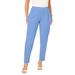 Plus Size Women's Stretch Knit Crepe Straight Leg Pants by Jessica London in French Blue (Size 18 W) Stretch Trousers