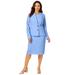 Plus Size Women's 2-Piece Stretch Crepe Single-Breasted Jacket Dress by Jessica London in French Blue (Size 26 W) Suit