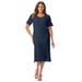 Plus Size Women's Crochet Dress by Jessica London in Navy (Size 20 W)