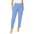 Plus Size Women's Stretch Knit Crepe Straight Leg Pants by Jessica London in French Blue (Size 22 W) Stretch Trousers