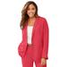 Plus Size Women's Linen Blazer by Jessica London in Bright Red (Size 20 W) Jacket