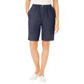 Plus Size Women's 7-Day Elastic-Waist Cotton Short by Woman Within in Indigo (Size 30 W)