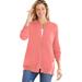 Plus Size Women's Perfect Long-Sleeve Cardigan by Woman Within in Sweet Coral (Size 3X) Sweater