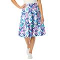 Plus Size Women's Jersey Knit Tiered Skirt by Woman Within in White Multi Batik (Size 42/44)