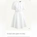 J. Crew Dresses | J Crew Nwt Poplin Mini Dress, Puff Sleeves, Tie In Back, Pockets Lined Bottom | Color: White | Size: 14