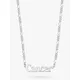 Daisy London Zodiac Nameplate Figaro Necklace, Silver