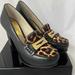 Michael Kors Shoes | Michael Kors Tiger Print Heels, Size 6.5 | Color: Black | Size: 6.5