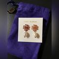Tory Burch Jewelry | New Tory Burch Kira Rose Gold White Pearl Britton Logo Drop Earrings W/ Dust Bag | Color: Gold/White | Size: Os