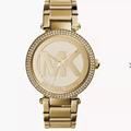 Michael Kors Accessories | Michael Kors Women's Parker Three-Hand Gold-Tone Stainless Steel Watch . | Color: Gold | Size: Os