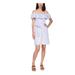 Michael Kors Dresses | Michael Kors Womens Blue Tie Waist Unlined Short Sleeve Sheath Dress Xl | Color: Blue | Size: Xl