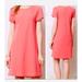 Anthropologie Dresses | Maeve Anthropologie Short Sleeve Shift Dress Size Small Coral Diamond Textured | Color: Orange | Size: S