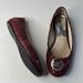 Michael Kors Shoes | Michael Kors Women's Burgundy Silver Buckle Ballet Flats 6.5 | Color: Red/Silver | Size: 6.5