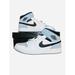 Nike Shoes | Nike Air Jordan 1 Mid Se White/Blue Aj1 Casual Lifestyle Shoe Dv1308-104 Size 12 | Color: Blue/White | Size: 12