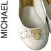 Michael Kors Shoes | Michael Kors Hamilton Logo Padlock Studded Saffiano Ballet Flats Euc | Color: Black/Silver | Size: 10