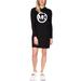 Michael Kors Dresses | Michael Kors Women's Circle Logo Hoodie Dress Black Size Petite X-Small | Color: Black | Size: Xsp