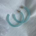 Anthropologie Jewelry | Anthropologie Acrylic Hoop Earrings | Color: Blue | Size: Os