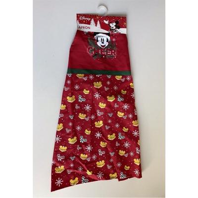 Disney Kitchen | Disney Mickey Mouse Santa Hat Christmas Cheer Kitchen Farmhouse Full Apron New | Color: Green/Red | Size: Os