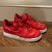 Nike Shoes | Nike Red Air Force One Leather Sneakers Women 8.5 Men 6.5 | Color: Red | Size: 8.5