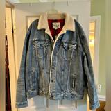 American Eagle Outfitters Jackets & Coats | American Eagle Outfitters (Ae) Denim Sherpa Trucker Jacket | Color: Blue/Cream | Size: 3xl