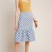 Anthropologie Skirts | New Anthropologie Maeve Ryanne Flounced Midi Skirt Stripped Blue Size 6 | Color: Blue/White | Size: 6