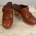 Madewell Shoes | Madewell Kiltie Leather Clogs | Color: Brown | Size: 7.5