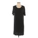 Divided by H&M Casual Dress - Shift Scoop Neck Short sleeves: Black Solid Dresses - Women's Size Small