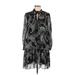 London Times Casual Dress - DropWaist High Neck 3/4 sleeves: Black Dresses - Women's Size 10 Petite