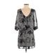 Rory Beca Casual Dress: Gray Snake Print Dresses - Women's Size Small