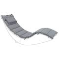 Beliani Outdoor Sun Lounger Cushion Polyester with Head Pillow Grey Brescia