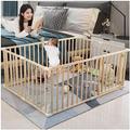 DLLY Baby Playpen 90x110cm 110x150cm 120x180cm 150x200cm, Wooden Baby Fence, Toddler Crawling Fence, Large Playard Pen, Baby Playpen With Door,180x180cm