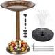 Enhon Bird Bath with Solar Fountain, Outdoor Garden Bird Bath Bowl and Solar Powered Water Fountain Pump Combo Set, Apply to Gardens, Patio, Yard, Deck