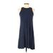 Old Navy Casual Dress - A-Line High Neck Sleeveless: Blue Polka Dots Dresses - Women's Size X-Small