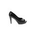 Yves Saint Laurent Heels: Slip On Stiletto Minimalist Black Print Shoes - Women's Size 39 - Peep Toe