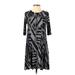 Weston Casual Dress - A-Line Crew Neck 3/4 sleeves: Black Dresses - Women's Size X-Small