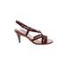 Cole Haan Heels: Slingback Stiletto Cocktail Party Burgundy Solid Shoes - Women's Size 7 1/2 - Open Toe