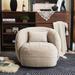 Barrel Chair - Ivy Bronx Kasiah 31.9" Wide Swivel Barrel Chair Polyester/Fabric in Brown | 26.4 H x 31.9 W x 32.3 D in | Wayfair